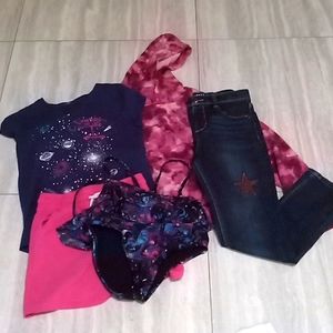 Girls Space and galaxy themed outfit including all year long add-ons.